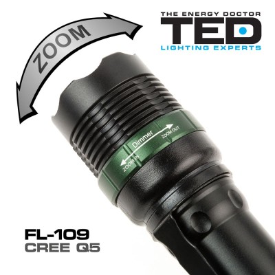 Lanterna TED FL-109 5W 1LED zoom metal IP65 foto