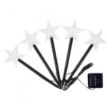 Set 5 lampi solare led de exterior tip stea pentru gradina flippy, 35.5 cm, alb cald