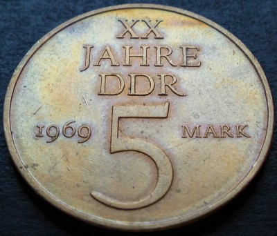 Moneda 5 MARCI (Mark) ANIVERSARA RDG, 1969 * cod 2678 foto