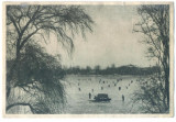 AD 877 C. P. VECHE -BUCURESTI -LACUL FLOREASCA, PATINAJ -RPR - CIRCULATA 1956, Printata