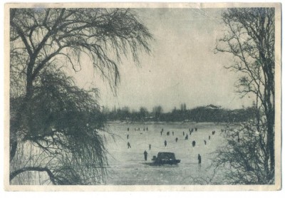 AD 877 C. P. VECHE -BUCURESTI -LACUL FLOREASCA, PATINAJ -RPR - CIRCULATA 1956 foto