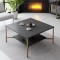 Masuta Cafea, PAL Melaminat / Metal, Gold Line, Negru / Auriu, 80 x 80 x 40 cm