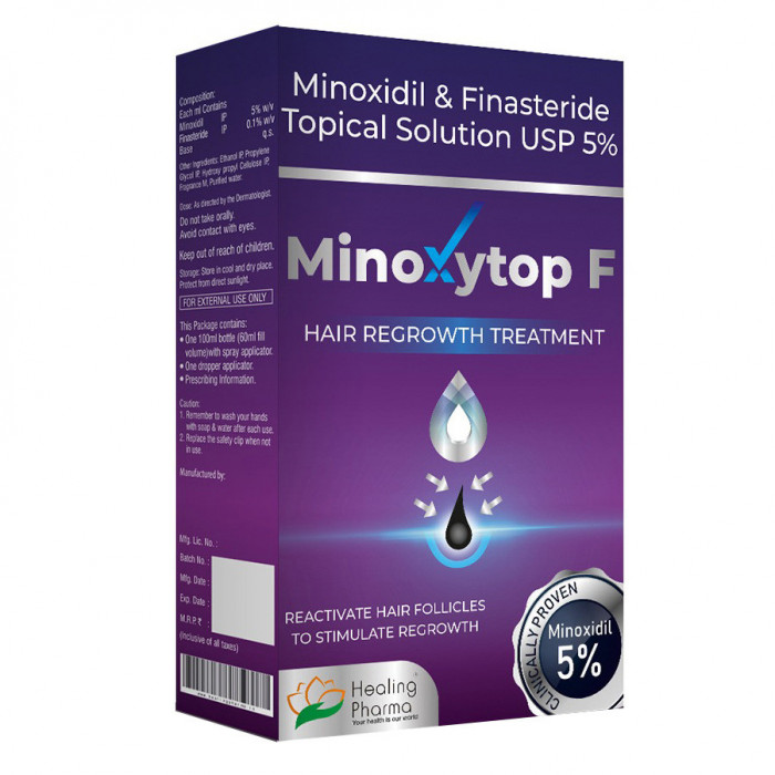 Solutie, Healing Pharma, Minoxytop F, impotriva Caderii Parului, Minoxidil 5% si Finasteride 0.1%, P