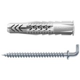 Diblu universal din nylon, cu surub cu carlig in vinclu, Fischer UX, 8 x 50 mm