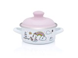Cratita cu capac Unicorn Metalac, email, 14cm, 1l