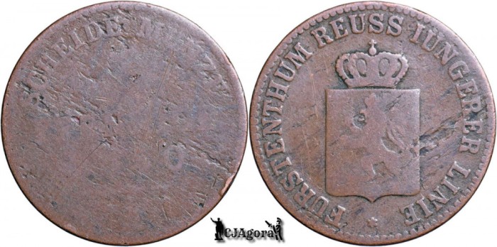 1850 A, 3 Pfennig - Heinrich LXII - Principatul Reuss Elder Line