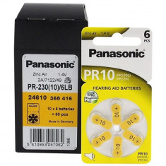 Baterii Panasonic 10 PR70 PR10 Zinc-Aer 1,4V Pentru Aparate Auditive Set 60 Baterii foto