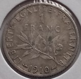 Moneda Franta 1 Franc 1910, Numismatica