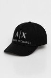 Armani Exchange șapcă de baseball din bumbac culoarea negru, cu imprimeu, XW000873 AF13334