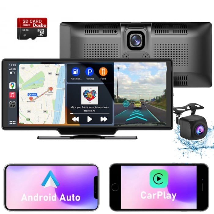 Navigatie Auto Multimedia,Display 10.26inch,Camera inregistrare fata+spate inclusa,Ecran IPS HD full-touch,CarPlay/Android Auto,Wireless,MirrorCast