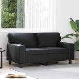 vidaXL Canapea cu 2 locuri, negru, 120 cm, piele ecologică 359412