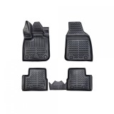 Covorase Auto Tip Tavita Cauciuc ALM Fiat 500 Electric 2022-2024, Negre, Set Fata+Spate, Fixare Podea