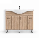 Dulap Baie Inferior Bianca Plus 105 Stejar Sonoma cu Lavoar, MDF, 82x105x48 cm
