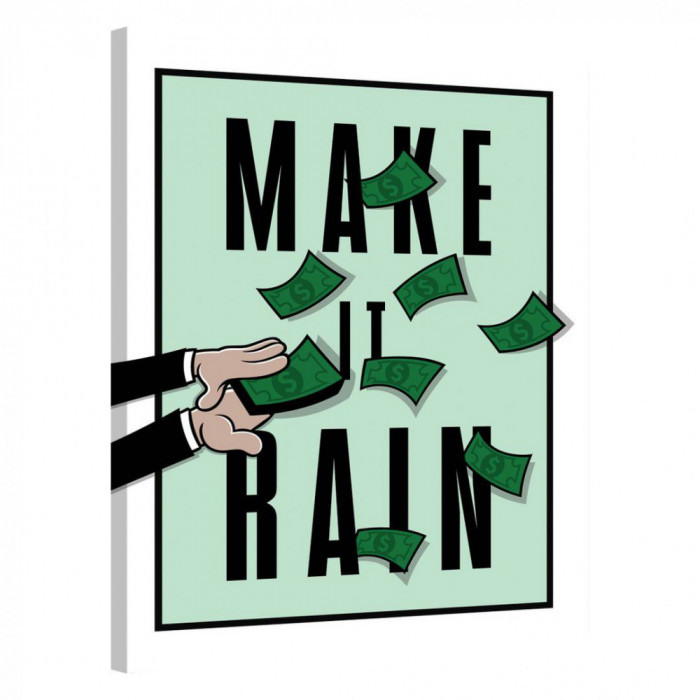 Tablou Canvas, Tablofy, Make It Rain &middot; Monopoly Edition, Printat Digital, 90 &times; 120 cm