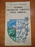 Schema traseelor turistice zona predeal - 48/55 cm - din anii &#039;70