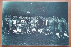 Fotografie tip carte postala, intalnire la Sovata Bai, printre participanti Iuliu Maniu, 1928