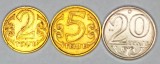KAZAHSTAN LOT / SET Nr 3 - 3 buc , 2 tenge 2005 + 5 tenge 2012 + 20 tenge 2015