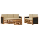 vidaXL Seturi de canapele cu pernă 6 pcs Lemn Solid de Acacia 3384014