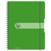 Caiet a4 80f spirala elastic perforat eotg coperta pp verde opac, Herlitz