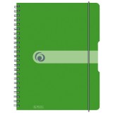 Caiet a4 80f spirala elastic perforat eotg coperta pp verde opac, Herlitz