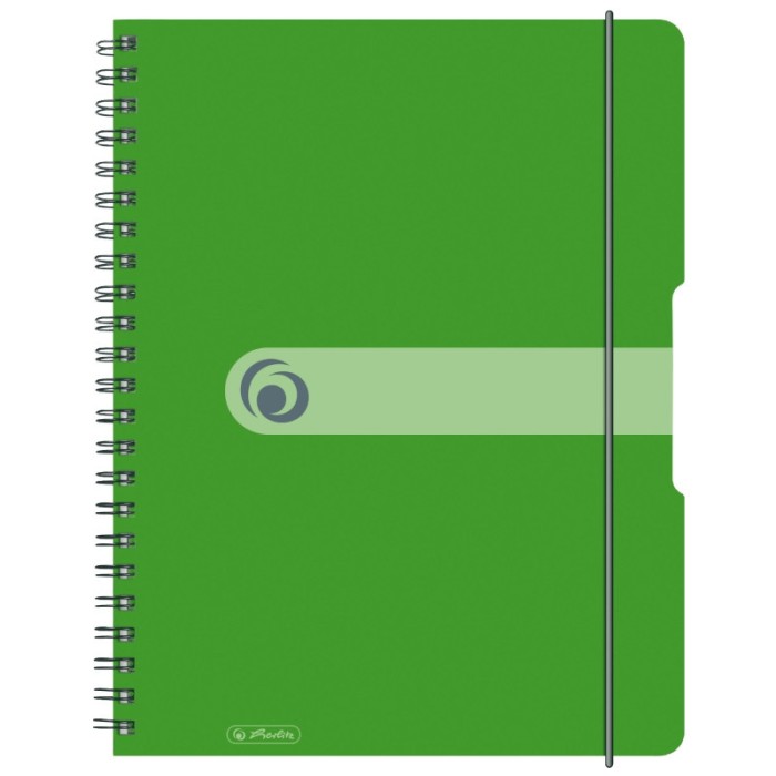 Caiet a4 80f spirala elastic perforat eotg coperta pp verde opac