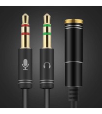 Cablu jack 3,5 mm Mama la Dual Tata Casti Mic Audio Splitter-Culoare Negru