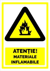 Semn pentru material inflamabil foto