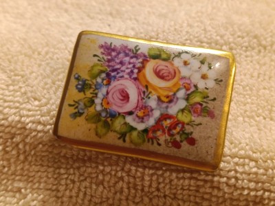 LIMOGES BROSA BUCHET de FLORI pictata manual pe PORTELAN impecabila UNICA manopera EXCEPTIONALA splendida FRANTA aprox 1900 foto