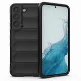 Husa pentru samsung galaxy s22 5g, antisoc, margini striatii, magic shield, black