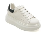 Pantofi sport EPICA alb-negru, 70637, din piele naturala