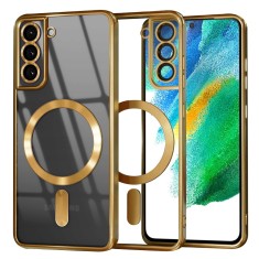 Husa premium Samsung Galaxy S21 FE 5G Techsuit Luxury Crystal MagSafe, auriu foto