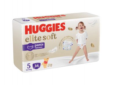 Scutece chilotel Huggies Elite Soft Pants 5, 12-17 kg, 34 buc foto