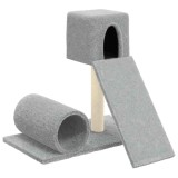 Cumpara ieftin Ansamblu pisici, stalpi din funie sisal, gri deschis, 59 cm