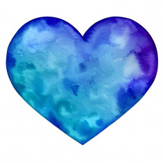 Sticker decorativ, Inima, Albastru, 70 cm, 10556ST