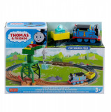 Thomas set de joaca cu locomotiva cranky motorizata si accesorii, Mattel