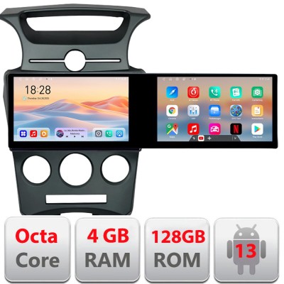 Navigatie Kia Carens 2006-2012 clima automata Edotec 2 ecrane 8 core 4+128 21.6 inch Incell android Wifi 5Ghz gps internet KIT-carens-2006 CarStore Te foto
