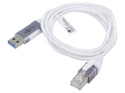 Cablu USB 3.0 RJ45 7,5m alb Goobay foto