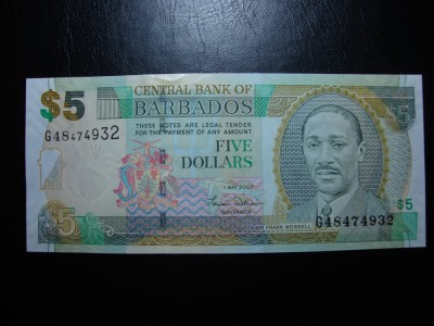 BARBADOS 5 DOLARI 2007 UNC foto