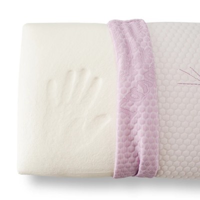Perna Memory Foam Tricot Lavender 40x70 cm , cu ulei de lavanda pentru somn odihnitor foto