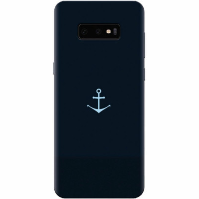 Husa silicon pentru Samsung Galaxy S10 Lite, Blue Navy Anchor Illustration Flat foto