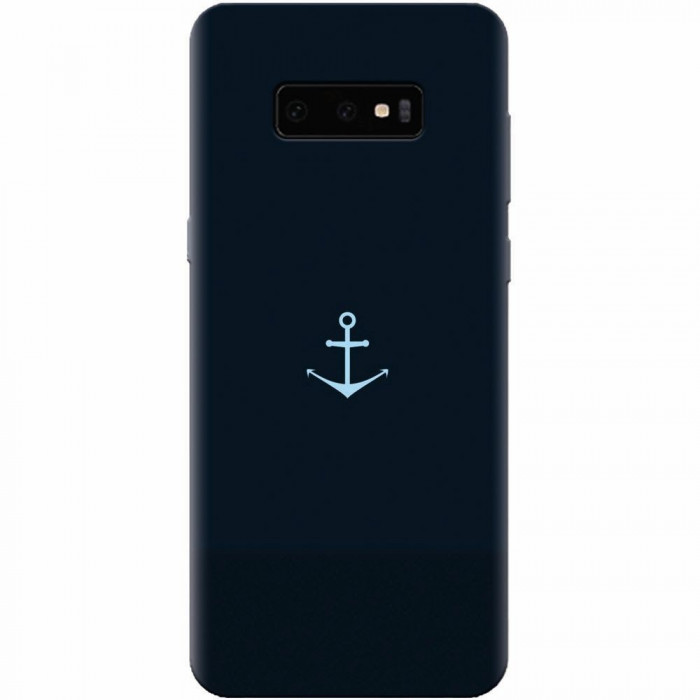 Husa silicon pentru Samsung Galaxy S10 Lite, Blue Navy Anchor Illustration Flat