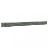 Strat inaltat gradina gri 620x80x36cm otel galvanizat, DKD Home Decor