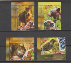ROMANIA 2014 FRUCTELE SI FAUNA Serie 4 timbre LP.2038 MNH** foto