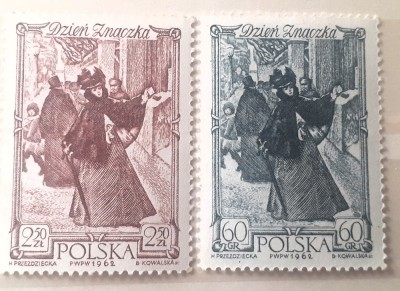 Polonia 1962 ziua marcii postale serie 2v. mnh foto