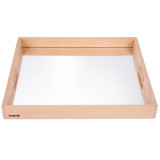 Tava mare din lemn cu oglinda acrilica, 500 x 435 x 50 mm, pentru activitati senzoriale