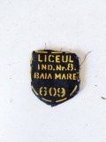 Numar matricol scolar ecuson anii 80, Baia Mare, LICEUL IND. Nr. 8.
