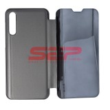 Husa Clear View Mirror Samsung Galaxy A50, Neagra, Protectie Completa