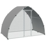 PawHut Grand enclos poulailler chenil voli&egrave;re ext&eacute;rieure 5,75m&sup2; toit anti-UV toit anti-UV, oțel galvanizat, ușă blocabilă | Aosom Romania