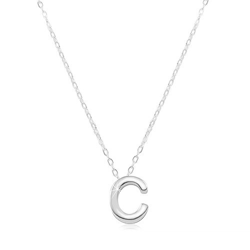 Colier din argint 925 - lanț strălucitor și litera C