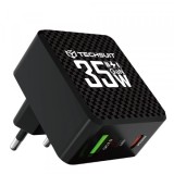 Incarcator Retea Techsuit CHPD173 Tiny, 35W, 3A, 1 x USB-A - 1 x USB-C, Negru